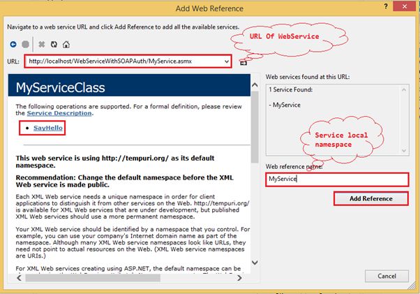 add web service reference